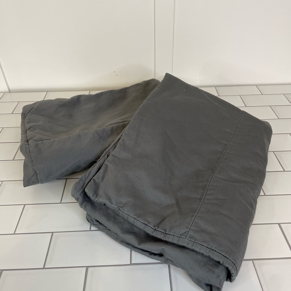 Beddy's Pillow Shams Set Of 2 Gray 25x19 Pillow Covers Light Poly Fill